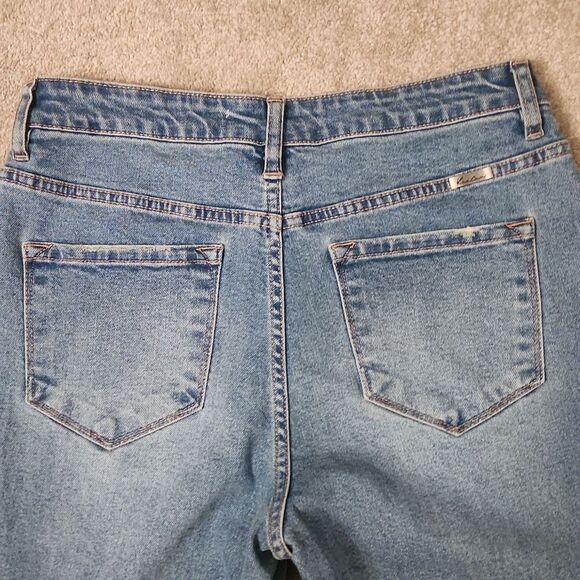 KanCan Light Wash Skinny Jeans w/ Raw Hem Size 7/27 US 4 - Picture 8 of 10